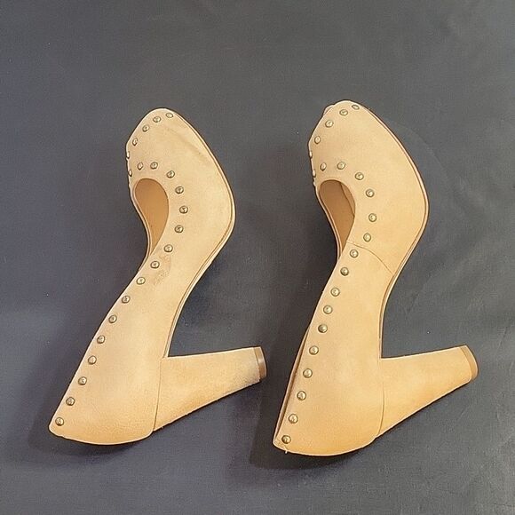 BRAND NEW UNISA PEEP TOE SUEDE WOMEN"S BLOCK STUDDED DETAILING PUMP - Picture 6 of 13